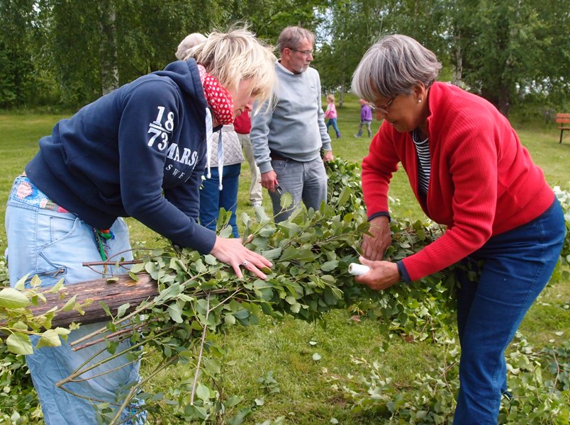 Stången kläs närbild