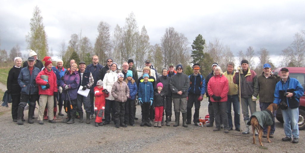 Samling vid badplatsen